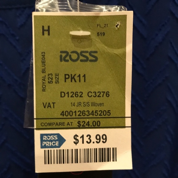 Royal Blue Dress Top- Size Large - Picture 4 of 4